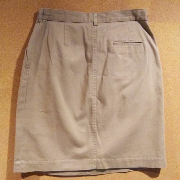 VINTAGE 80s, J Crew, button-fly, Tan Khaki SKIRT, 100% Cotton, Size12, EUC - Picture 8 of 10